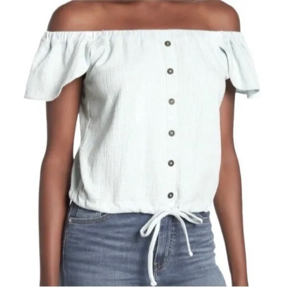 Madewell Texture Off the Shoulder Top - Picture 1 of 5